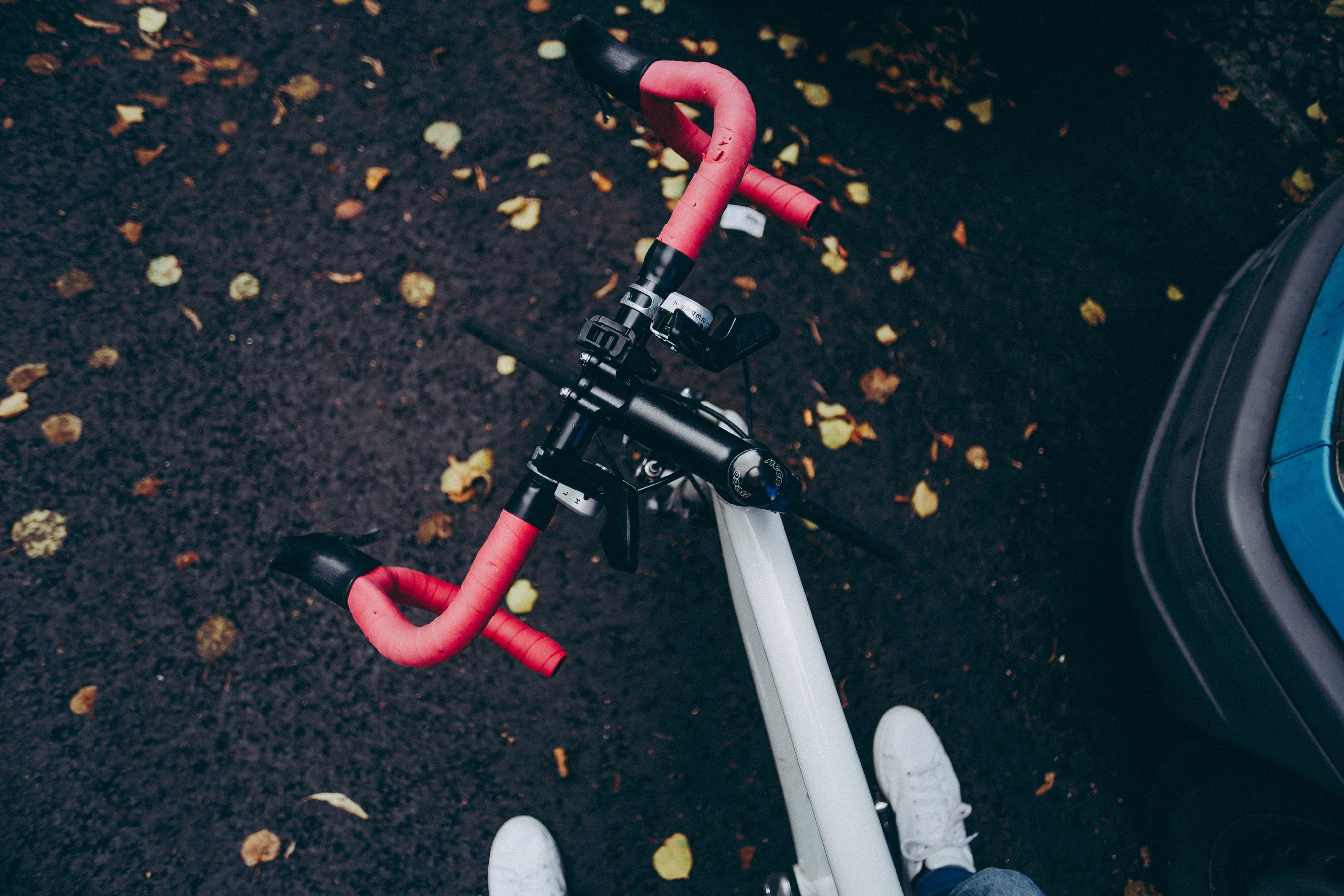 handlebars of a bike...